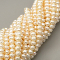 Natural Cultured Freshwater Pearl Beads Strands,Punch Pin,Grade AB,Beige,6mm-7mm,Hole:1.2mm,about 74 pcs/strand,about 36 g/strand,1 strand/package,14.17"(36cm),XBSP01296bhia-L020,10620