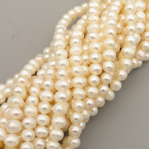Natural Cultured Freshwater Pearl Beads Strands,Light Thread Punch,Off White,7mm-8mm,Hole:1.2mm,about 60 pcs/strand,about 40 g/strand,1 strand/package,14.17"(36cm),XBSP01298vhkb-L020,1740