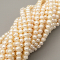 Natural Cultured Freshwater Pearl Beads Strands,Punch Pin,Grade A,Off White,7mm-8mm,Hole:1.2mm,about 64 pcs/strand,about 40 g/strand,1 strand/package,14.17"(36cm),XBSP01302aima-L020,17260