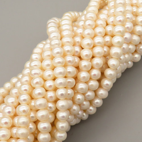 Natural Cultured Freshwater Pearl Beads Strands,Punch Pin,Grade A,Off White,7mm-8mm,Hole:1.2mm,about 64 pcs/strand,about 40 g/strand,1 strand/package,14.17"(36cm),XBSP01302aima-L020,17260