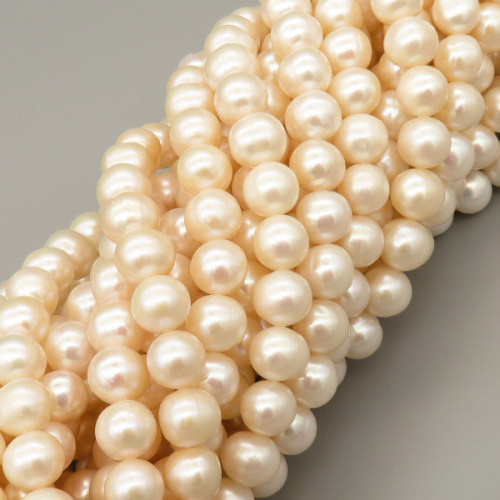 Natural Cultured Freshwater Pearl Beads Strands,Light Thread Punch,Grade AB,Off White,9mm-10mm,Hole:1.2mm,about 45 pcs/strand,about 55 g/strand,1 strand/package,14.17"(36cm),XBSP01304vila-L020,26470