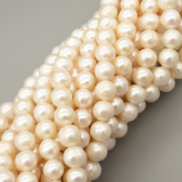 Natural Cultured Freshwater Pearl Beads Strands,Light Thread Punch,Grade AB,Off White,9mm-10mm,Hole:1.2mm,about 46 pcs/strand,about 55 g/strand,1 strand/package,14.17"(36cm),XBSP01306biib-L020,17660