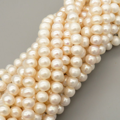 Natural Cultured Freshwater Pearl Beads Strands,Bread Beads,Grade AB,Off White,9mm-10mm,Hole:1.2mm,about 63 pcs/strand,about 55 g/strand,1 strand/package,14.17"(36cm),XBSP01308bika-L020,15690