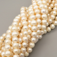 Natural Cultured Freshwater Pearl Beads Strands,Light Thread Punch,Grade AB,Off White,9mm-10mm,Hole:1.2mm,about 48 pcs/strand,about 55 g/strand,1 strand/package,14.17"(36cm),XBSP01310bika-L020,23640