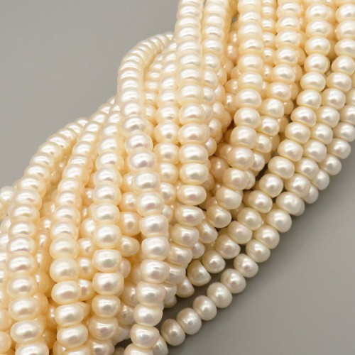 Natural Cultured Freshwater Pearl Beads Strands,Bread Beads,Grade A,White,8mm-9mm,Hole:1.2mm,about 73 pcs/strand,about 45 g/strand,1 strand/package,15.74"(40cm),XBSP01316aima-L020,16470