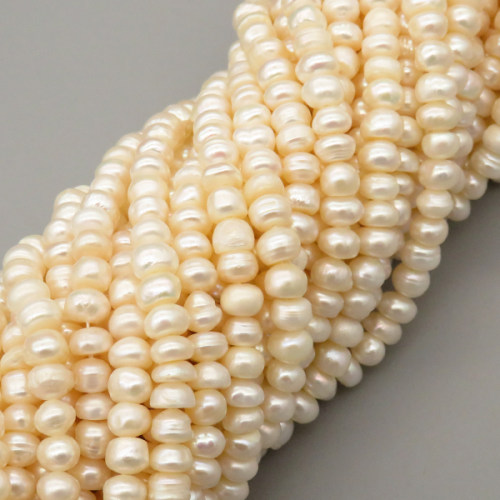Natural Cultured Freshwater Pearl Beads Strands,Threaded Bread Beads,Grade AB,Off White,7mm-8mm,Hole:1.2mm,about 76 pcs/strand,about 40 g/strand,1 strand/package,14.17"(36cm),XBSP01330vhnv-L020,5455