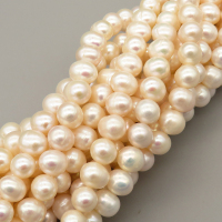 Natural Cultured Freshwater Pearl Beads Strands,Light Thread Punch,Off White,,8mm-9mm,Hole:1.2mm,about 51 pcs/strand,about 40 g/strand,1 strand/package,14.17"(36cm),XBSP01334vhov-L020,24680