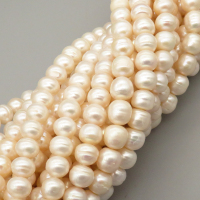 Natural Cultured Freshwater Pearl Beads Strands,Thread Nearly Round,Off White,,9mm-10mm,Hole: 1.2mm,about 47 pcs/strand,about 50 g/strand,1 strand/package,14.17"(36cm),XBSP01336biib-L020,15690