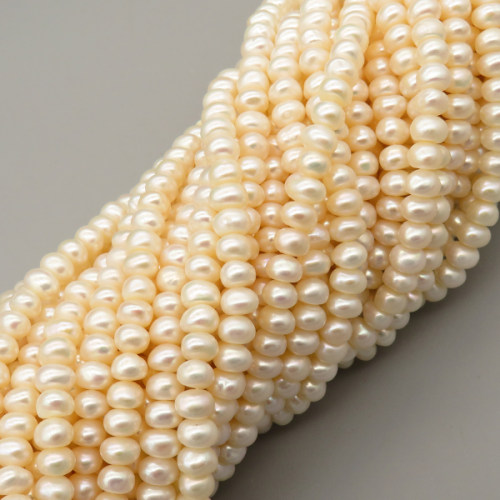 Natural Cultured Freshwater Pearl Beads Strands,Punch Half Circle,Off White,,6mm-7mm,Hole: 1mm,about 86 pcs/strand,about 25 g/strand,1 strand/package,14.17"(36cm),XBSP01348vhov-L020,8645