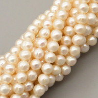 Natural Cultured Freshwater Pearl Beads Strands,Thread Punch,Off White,,6.5mm-7mm,Hole: 1mm,about 75 pcs/strand,about 25 g/strand,1 strand/package,14.17"(36cm),XBSP01364vhov-L020,11620