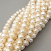 Natural Cultured Freshwater Pearl Beads Strands,Thread Punch,Off White,,8mm-9mm,Hole: 1.2mm,about 53 pcs/strand,about 40 g/strand,1 strand/package,14.17"(36cm),XBSP01370vhov-L020,21740