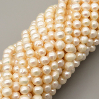 Natural Cultured Freshwater Pearl Beads Strands,Thread Punch,Off White,,6mm-7mm,Hole: 1mm,about 64 pcs/strand,about 25 g/strand,1 strand/package,14.17"(36cm),XBSP01394vhkb-L020,7635