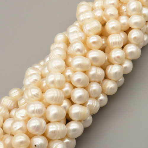 Natural Cultured Freshwater Pearl Beads Strands,Thread Punch,Off White,,10mm-11mm,Hole: 1.2mm,about 39 pcs/strand,about 55 g/strand,1 strand/package,14.17"(36cm),XBSP01412ajlv-L020,1508