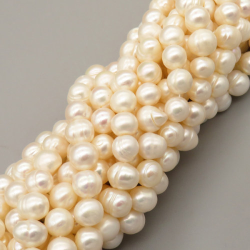 Natural Cultured Freshwater Pearl Beads Strands,Thread Punch,Off White,,9mm-10mm,Hole: 1.2mm,about 42 pcs/strand,about 50 g/strand,1 strand/package,14.17"(36cm),XBSP01416vina-L020,10485