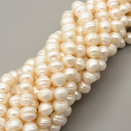Natural Cultured Freshwater Pearl Beads Strands,Thread Punch Nearly Round,Off White,,9mm-10mm,Hole: 1.2mm,about 48 pcs/strand,about 50 g/strand,1 strand/package,14.17"(36cm),XBSP01418vihb-L020,12380