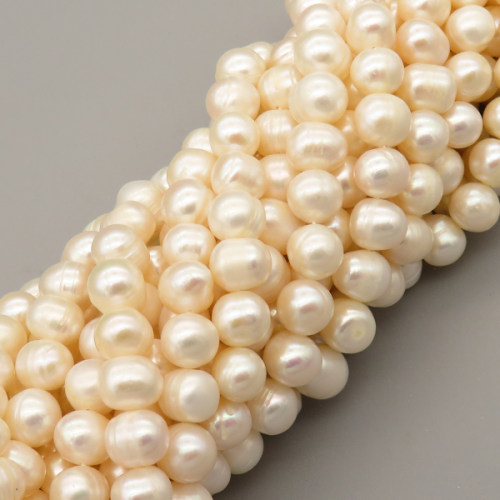 Natural Cultured Freshwater Pearl Beads Strands,Thread Beads,Off White,9mm-10mm,Hole: 1.2mm,about 43 pcs/strand,about 50 g/strand,1 strand/package,14.17"(36cm),XBSP01428vila-L020,11085