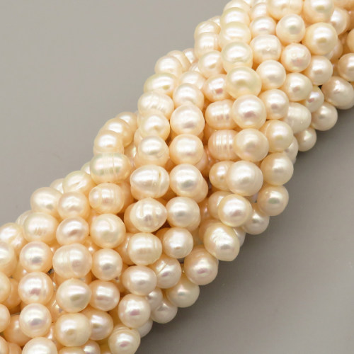 Natural Cultured Freshwater Pearl Beads Strands,Thread Punch,Off White,,8mm-9mm,Hole: 1.2mm,about 50 pcs/strand,about 40 g/strand,1 strand/package,14.17"(36cm),XBSP01450vhov-L020,1045