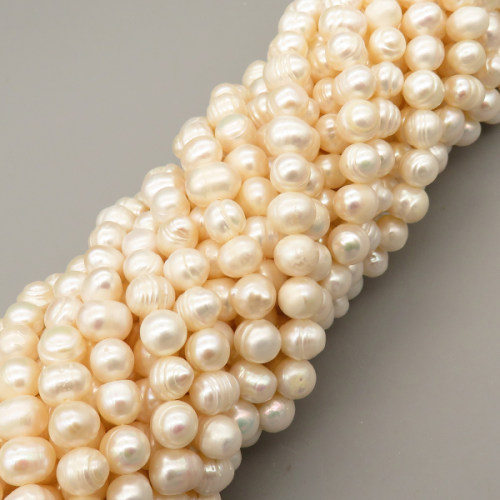 Natural Cultured Freshwater Pearl Beads Strands,Thread Punch,Off White,,8mm-9mm,Hole: 1.2mm,about 49 pcs/strand,about 40 g/strand,1 strand/package,14.17"(36cm),XBSP01456vhnv-L020,9875