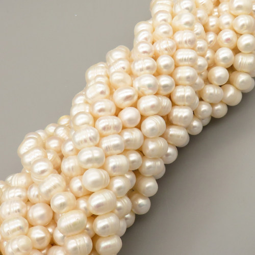 Natural Cultured Freshwater Pearl Beads Strands,Thread Punch,Off White,,8mm-9mm,Hole: 1.2mm,about 47 pcs/strand,about 40 g/strand,1 strand/package,14.17"(36cm),XBSP01462vhnv-L020,12370