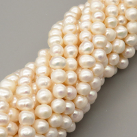 Natural Cultured Freshwater Pearl Beads Strands,Thread Punch,Off White,,7mm-8mm,Hole: 1.2mm,about 57 pcs/strand,about 35 g/strand,1 strand/package,14.17"(36cm),XBSP01472ahlv-L020,9365