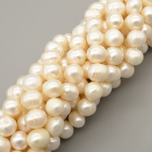 Natural Cultured Freshwater Pearl Beads Strands,Thread Punch,Off White,,10mm-11mm,Hole: 1.5mm,about 39 pcs/strand,about 55 g/strand,1 strand/package,14.17"(36cm),XBSP01476biib-L020,14360
