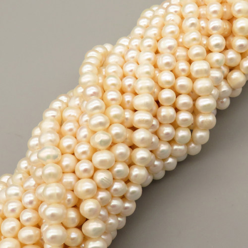 Natural Cultured Freshwater Pearl Beads Strands,Light Thread Punch,Off White,6mm-7mm,Hole:1mm,about 62 pcs/strand,about 22 g/strand,1 strand/package,15.74"(40cm),XBSP01494ahjb-L020,8645