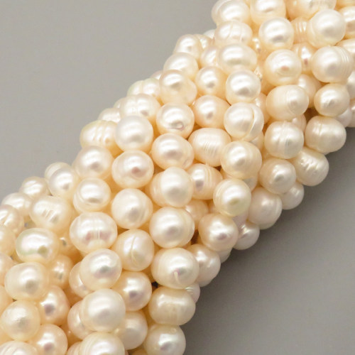 Natural Cultured Freshwater Pearl Beads Strands,Light Thread Punch,Off White,8mm-9mm,Hole:1.2mm,about 47 pcs/strand,about 40 g/strand,1 strand/package,14.17"(36cm),XBSP01496ahpv-L020,12370