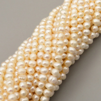 Natural Cultured Freshwater Pearl Beads Strands,Light Thread Punch,Off White,5mm-6mm,Hole:1mm,about 71 pcs/strand,about 20 g/strand,1 strand/package,14.17"(36cm),XBSP01504vhmv-L020,8775