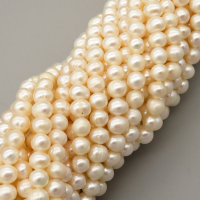 Natural Cultured Freshwater Pearl Beads Strands,Near Round Thread Punch,Off White,5mm-6mm,Hole:1mm,about 68 pcs/strand,about 20 g/strand,1 strand/package,14.17"(36cm),XBSP01544vhmv-L020,9230