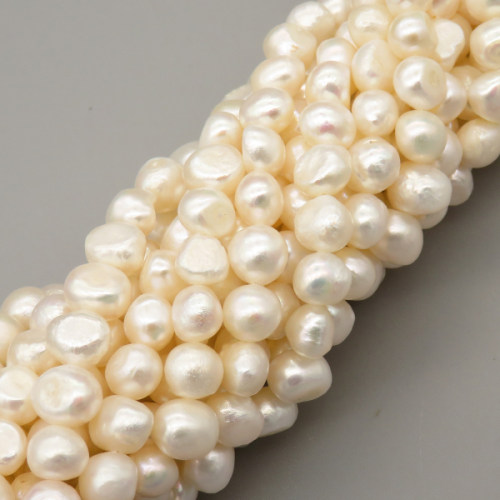 Natural Cultured Freshwater Pearl Beads Strands,Nearly Round Particles,Off White,8mm-9mm,Hole:1.2mm,about 52 pcs/strand,about 40 g/strand,1 strand/package,14.96"(38cm),XBSP01550aivb-L020,8105