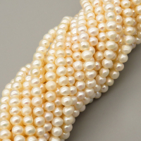 Natural Cultured Freshwater Pearl Beads Strands,Near Round Punch,Off White,5mm-6mm,Hole:1mm,about 76 pcs/strand,about 20 g/strand,1 strand/package,14.96"(38cm),XBSP01554vhmv-L020,11450