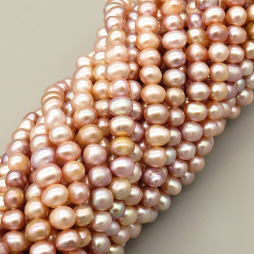 Natural Cultured Freshwater Pearl Beads Strands,Light Thread Punch,Pink Purple,6mm-6.5mm,Hole:1mm,about 66 pcs/strand,about 20 g/strand,1 strand/package,14.96"(38cm),XBSP01564vhmv-L020,10620