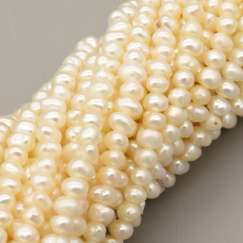 Natural Cultured Freshwater Pearl Beads Strands,Punch,Off White,3mm-4mm,Hole:0.8mm,about 142 pcs/strand,about 9 g/strand,1 strand/package,14.96"(38cm),XBSP01568ajlv-L020,7685