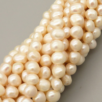 Natural Cultured Freshwater Pearl Beads Strands,Punch,Off White,7mm-8mm,Hole:1mm,about 51 pcs/strand,about 25 g/strand,1 strand/package,14.17"(36cm),XBSP01570aivb-L020,6680