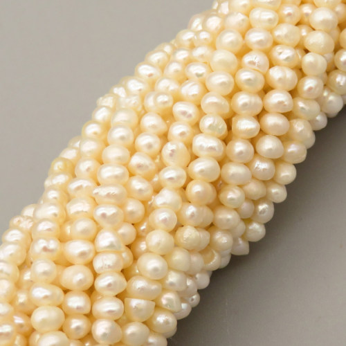 Natural Cultured Freshwater Pearl Beads Strands,Punch,Off White,3mm-4mm,Hole:0.5mm,about 140 pcs/strand,about 9 g/strand,1 strand/package,14.96"(38cm),XBSP01594ajlv-L020,8850
