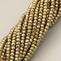 Non-magnetic Synthetic Hematite Beads Strands,Flat Beads,Faceted,Plating,Dark Tea Champagne,2x3mm,Hole:1mm,about 190 pcs/strand,about 10 g/strand,5 strands/package,14.96"38,XBGB07514vbmb-L020