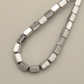 Non-magnetic Synthetic Hematite Beads Strands,Angle of Attack, Cuboid,Plating,Silver Gray,2.5x4.5mm,Hole:1mm,about 89 pcs/strand,about 10 g/strand,5 strands/package,14.96"38,XBGB07540ablb-L020