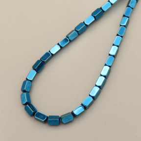 Non-magnetic Synthetic Hematite Beads Strands,Angle of Attack, Cuboid,Plating,Royal Blue,2.5x4.5mm,Hole:1mm,about 89 pcs/strand,about 10 g/strand,5 strands/package,14.96"38,XBGB07544ablb-L020