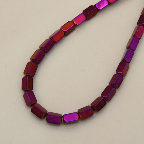 Non-magnetic Synthetic Hematite Beads Strands,Angle of Attack, Cuboid,Plating,Purple,2.5x4.5mm,Hole:1mm,about 89 pcs/strand,about 10 g/strand,5 strands/package,14.96"38,XBGB07546ablb-L020