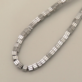 Non-magnetic Synthetic Hematite Beads Strands,Vertical Groove, Square,Plating,Silver Gray,3x3x3mm,Hole:1mm,about 140 pcs/strand,about 18 g/strand,5 strands/package,14.96"38,XBGB07588vbnb-L020