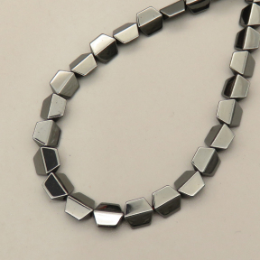 Non-magnetic Synthetic Hematite Beads Strands,Convex Hexagonal Rhombus,Dark Grey,6x6x3mm,T:3mm,Hole:1mm,about 65 pcs/strand,about 25 g/strand,5 strands/package,14.96"(38mm),XBGB07662ablb-L020