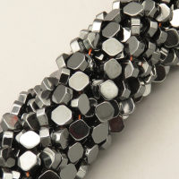 Non-magnetic Synthetic Hematite Beads Strands,Diagonal Diamond,Dark Grey,7x7x3mm,T:3mm,Hole:1mm,about 54 pcs/strand,about 40 g/strand,5 strands/package,14.96"(38mm),XBGB07666ablb-L020