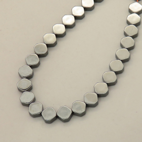 Non-magnetic Synthetic Hematite Beads Strands,Diagonal Diamond,Dark Grey,7x7x3mm,T:3mm,Hole:1mm,about 54 pcs/strand,about 40 g/strand,5 strands/package,14.96"(38mm),XBGB07666ablb-L020