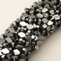 Non-magnetic Synthetic Hematite Beads Strands,Diagonal Diamond,Dark Grey,8x6x3mm,T:3mm,Hole:1mm,about 63 pcs/strand,about 40 g/strand,5 strands/package,14.96"(38mm),XBGB07668ablb-L020