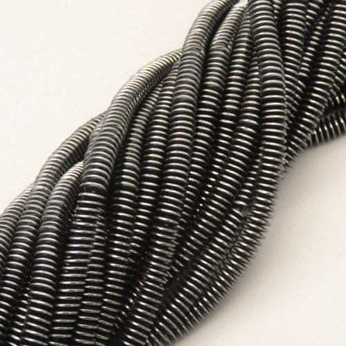 Non-magnetic Synthetic Hematite Beads Strands,Disc,Dark Grey,5.5x1mm,Hole:1mm,about 290 pcs/strand,about 20 g/strand,5 strands/package,14.96"(38mm),XBGB07674vbmb-L020