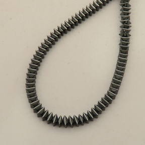 Non-magnetic Synthetic Hematite Beads Strands,12 Sides,Dark Grey,4x2mm,Hole:1mm,about 190 pcs/strand,about 15 g/strand,5 strands/package,14.96"(38mm),XBGB07678ablb-L020