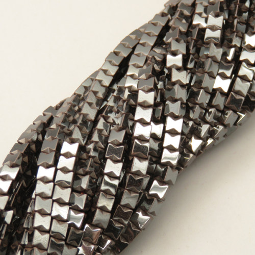 Non-magnetic Synthetic Hematite Beads Strands,Inscribed Angle,Dark Grey,2x2mm,Hole:1mm,about 190 pcs/strand,about 10 g/strand,5 strands/package,14.96"(38mm),XBGB07680ablb-L020