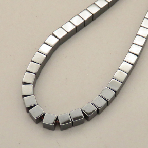 Non-magnetic Synthetic Hematite Beads Strands,Square,Dark Grey,1.5x1.5mm,Hole:1mm,about 250 pcs/strand,about 10 g/strand,5 strands/package,14.96"(38mm),XBGB07692ablb-L020