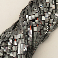 Non-magnetic Synthetic Hematite Beads Strands,Stripes, Rectangles,Dark Grey,4x6mm,Hole:1mm,about 67 pcs/strand,about 18 g/strand,5 strands/package,14.96"(38mm),XBGB07706vbnb-L020