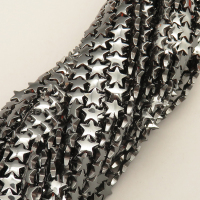 Non-magnetic Synthetic Hematite Beads Strands,Curved Pentagram,Dark Grey,8mm,Hole:1mm,about 62 pcs/strand,about 40 g/strand,5 strands/package,14.96"(38mm),XBGB07718bbov-L020